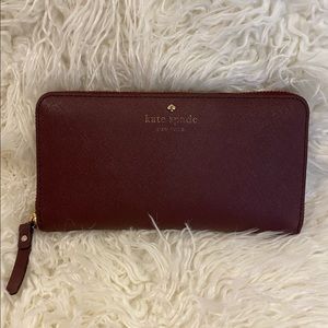 Kate Spade burgundy Accordion Wallet